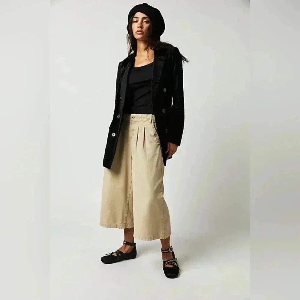 NWOT Free People Hard Rain Gaucho Pants